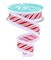 RG Ribbon: 1.5" Peppermint Twist Wired Ribbon with Fuzzy Drift Edges - 10 Yards - Red, White - For Bows, Wreaths, Crafts and Christmas Decorations